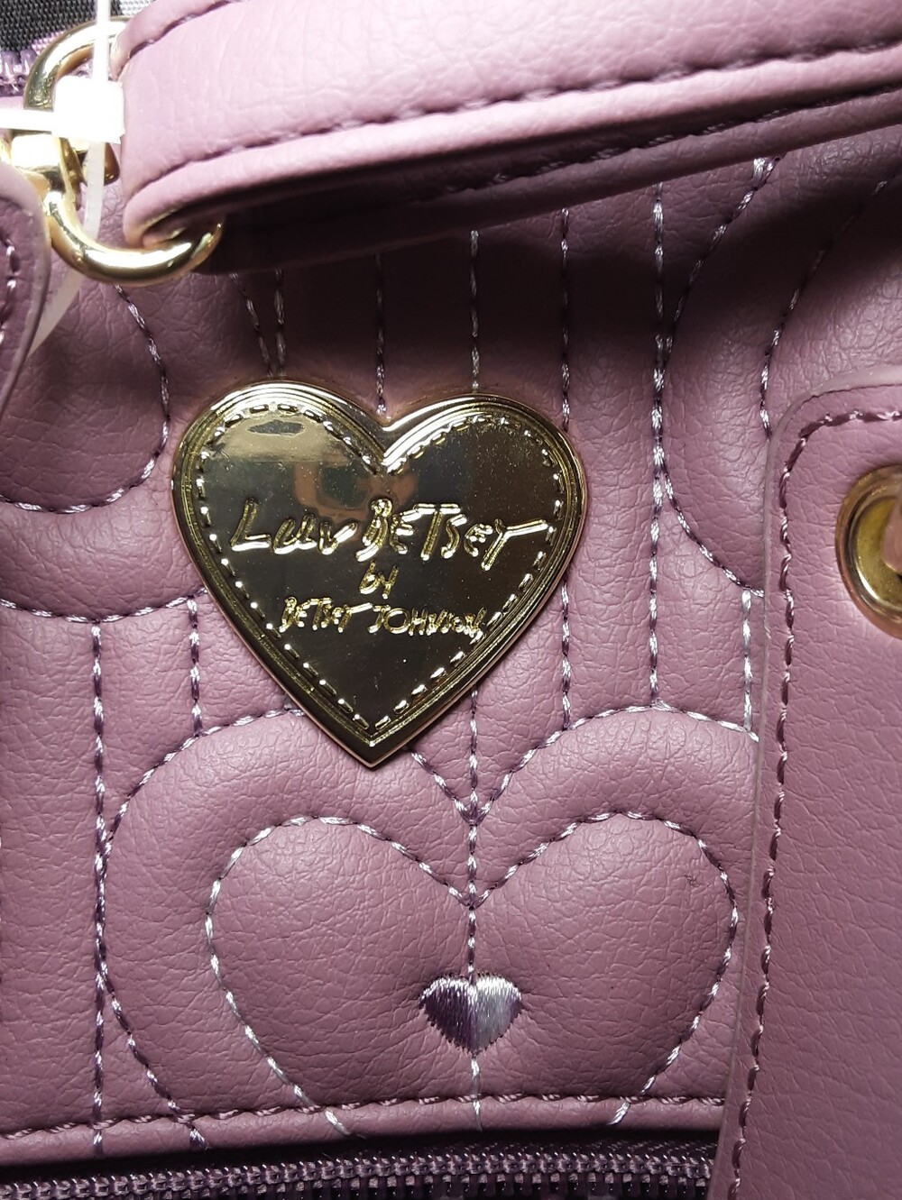Luv Betsey Mauve Pink Heart-Accent Tote Bag - Picture 3 of 12